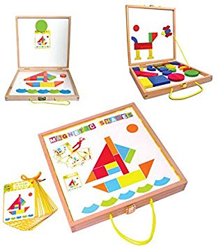 42 pieces Colorful Wooden Magnetic Puzzle Blocks (T8029)