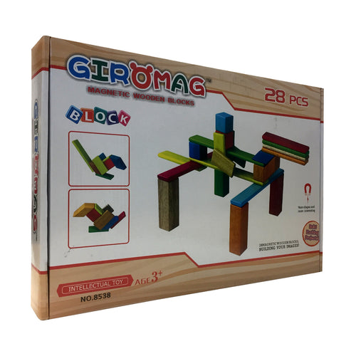 Giromag 28 Piece Magnetic Wooden Blocks (T8538)
